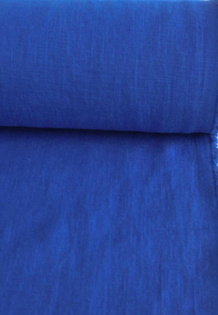 Royal Blue Linen Fabric by the yard, 58 inches wide, 40s lea, 170 GSM