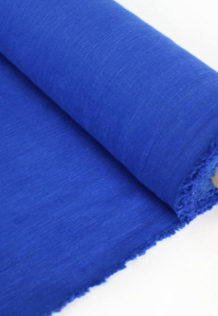 Royal Blue Linen Fabric by the yard, 58 inches wide, 40s lea, 170 GSM
