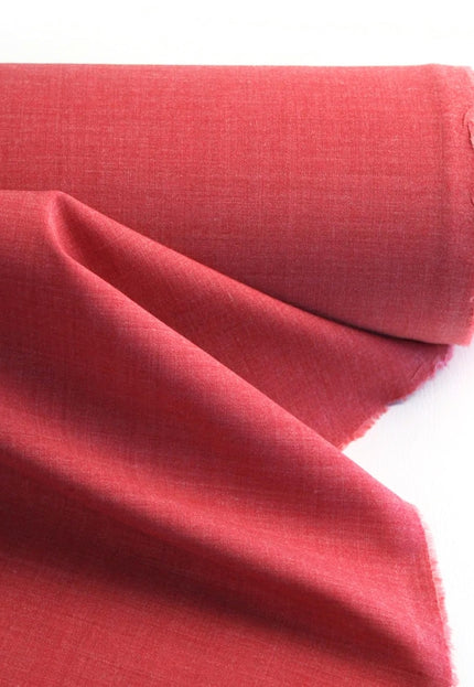 Tissu en lin rouge tomate au mètre, 58 pouces de large, 40s lea, 203 GSM