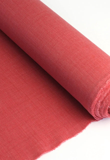 Tissu en lin rouge tomate au mètre, 58 pouces de large, 40s lea, 203 GSM