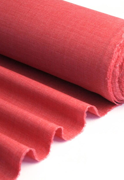 Tissu en lin rouge tomate au mètre, 58 pouces de large, 40s lea, 203 GSM