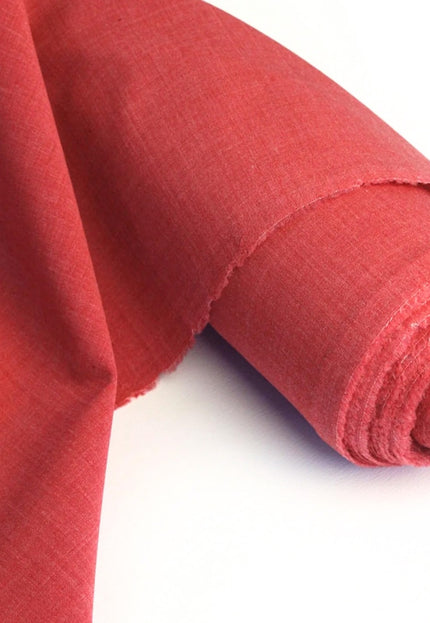 Tissu en lin rouge tomate au mètre, 58 pouces de large, 40s lea, 203 GSM