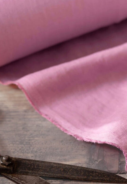 Lilac/Light Pink Linen Fabric by the yard, 58 inches wide, 40s lea, 170 GSM
