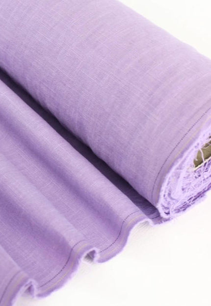 Lilac Linen Fabric by the yard, 58" inches wide, 40s lea, 170 GSM