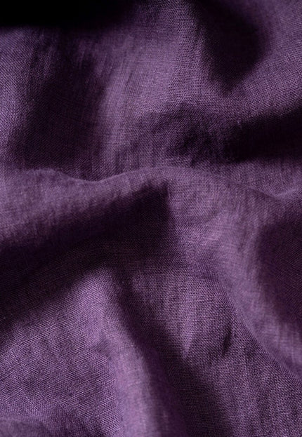 Deep Maroon/Purple Linen Fabric by the yard, 58 inches wide, 40s lea, 170 GSM