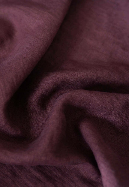 Deep Maroon/Purple Linen Fabric by the yard, 58 inches wide, 40s lea, 170 GSM