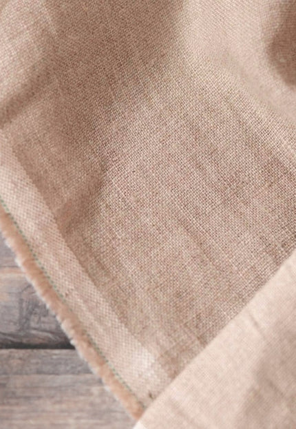 Light Brown Linen Fabric by the yard, 58 inches wide, 40s lea, 170 GSM