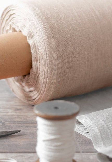 Light Brown Linen Fabric by the yard, 58 inches wide, 40s lea, 170 GSM