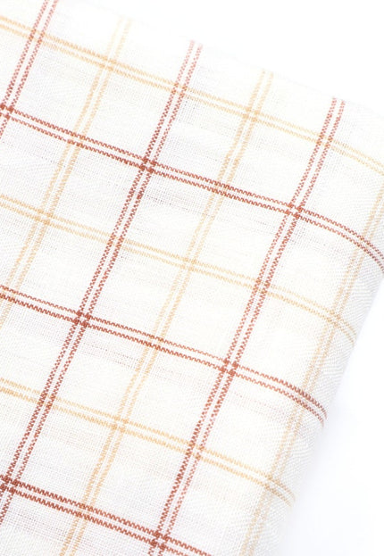 Lin biologique teint en fil, tissé à la main, à carreaux, 58 pouces de large, 183 g/m²