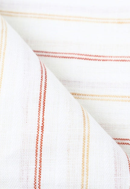 Lino orgánico teñido a mano con hilo rayado, 58 pulgadas de ancho, 183 g/m²