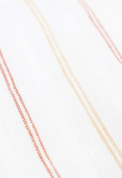 Lino orgánico teñido a mano con hilo rayado, 58 pulgadas de ancho, 183 g/m²