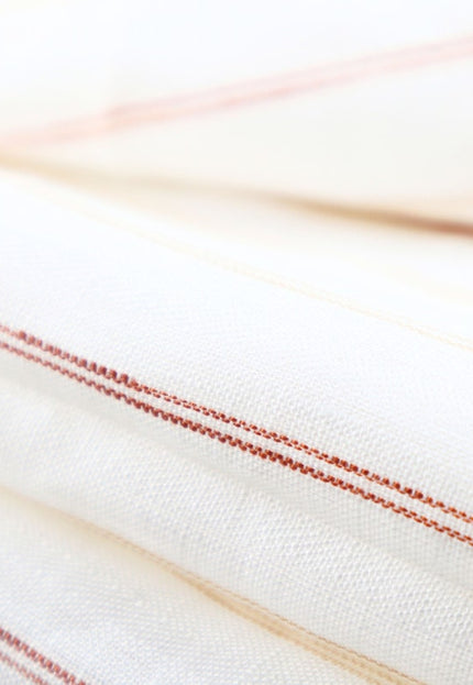 Lino orgánico teñido a mano con hilo rayado, 58 pulgadas de ancho, 183 g/m²