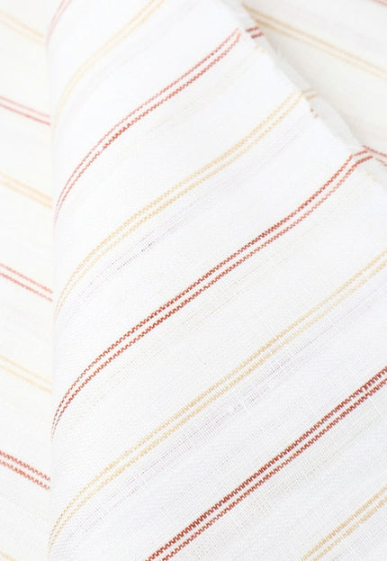 Lino orgánico teñido a mano con hilo rayado, 58 pulgadas de ancho, 183 g/m²