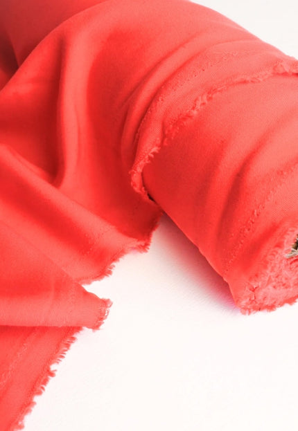 Tela de sarga Tencel™ color coral y marrón oscuro por yarda, 56 pulgadas de ancho, 145 g/m², Lyocell India