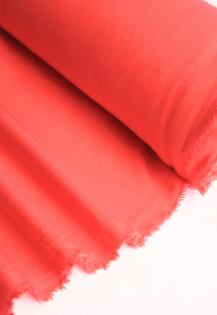 Tela de sarga Tencel™ color coral y marrón oscuro por yarda, 56 pulgadas de ancho, 145 g/m², Lyocell India