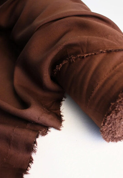 Tela de sarga Tencel™ color coral y marrón oscuro por yarda, 56 pulgadas de ancho, 145 g/m², Lyocell India