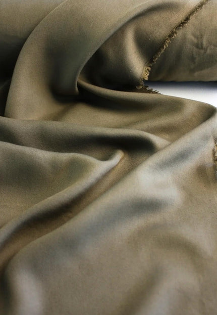 Olive green and Beige Tencel™ Twill Fabric by the yard, 56 inches wide, 145 GSM, Lyocell India