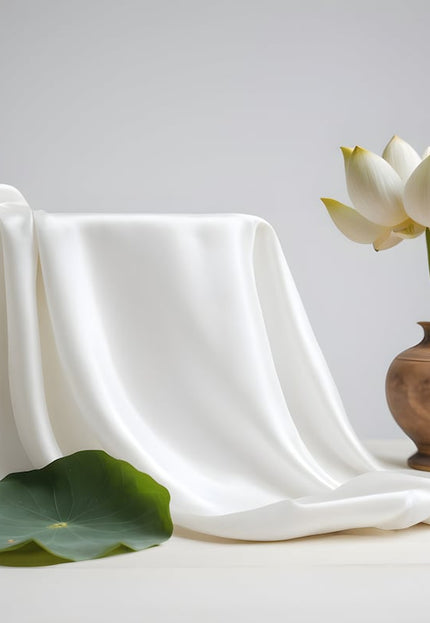 Natural Lotus Silk Fabric by the yard, 44" inch wide, 135 GSM, Vegan Silk, Organic Silk, Non-Violent silk, Oeko-Tex Certified