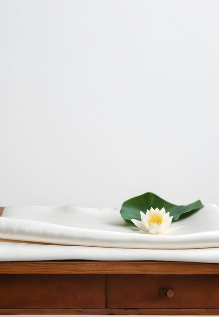 Natural Lotus Silk Fabric by the yard, 44" inch wide, 135 GSM, Vegan Silk, Organic Silk, Non-Violent silk, Oeko-Tex Certified