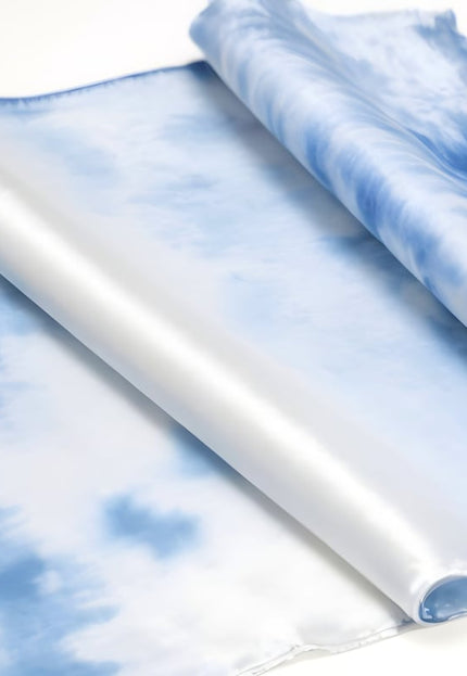 Indigo Cloud-Dye on Vegan Lotus Silk Fabric, 44 inches wide, 152 GSM