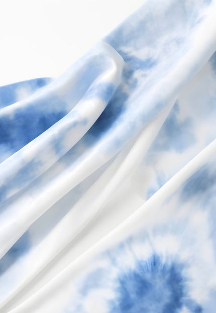 Indigo Cloud-Dye on Vegan Lotus Silk Fabric, 44 inches wide, 152 GSM