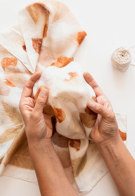 Foulard imprimé écologique, tissu en soie Tussar sans cruauté, 59 x 45 pouces, 135 g/m²