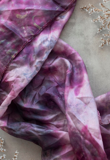 Tissu en soie Tussar éco-imprimé au mètre, 45 pouces de large, 105 g/m²