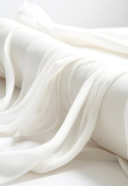 Natural RFD Rose Silk Chiffon Fabric by the yard, 44" inches wide, 90 GSM