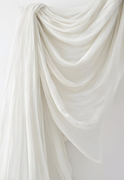 Natural RFD Rose Silk Chiffon Fabric by the yard, 44" inches wide, 90 GSM