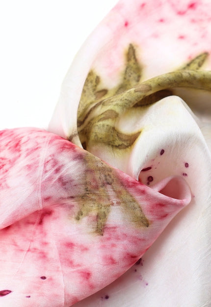 Tela de seda morera tejida a mano con hojas de verano, ecoimpresa, por yarda, 44 pulgadas de ancho, 108 GSM