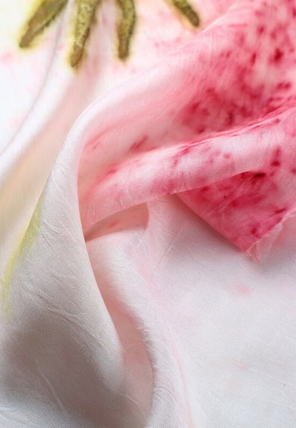 Tela de seda morera tejida a mano con hojas de verano, ecoimpresa, por yarda, 44 pulgadas de ancho, 108 GSM