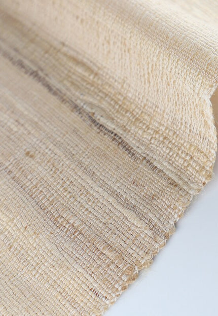 Seda Eri Peace tejida a mano en color beige natural por yarda, 44 pulgadas de ancho, 402 GSM