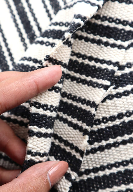 Tela Jacquard de cáñamo y algodón tejida a mano por yarda, 45 pulgadas, 306 GSM
