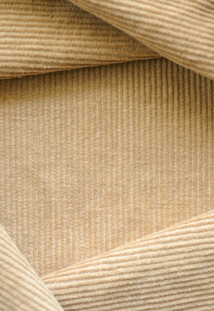Hemp Corduroy Fabric by the Yard - Shades of Brown, 12 Wales, 58 Inches Wide, 240 GSM Soft Material for Sewing & Crafts