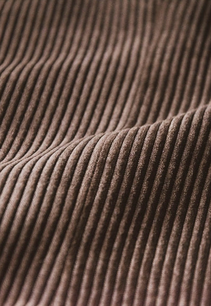 Hemp Corduroy Fabric by the Yard - Shades of Brown, 12 Wales, 58 Inches Wide, 240 GSM Soft Material for Sewing & Crafts