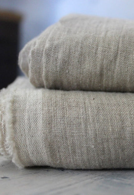 Tela de cáñamo orgánico color crudo, 210 g/m², 58 pulgadas de ancho