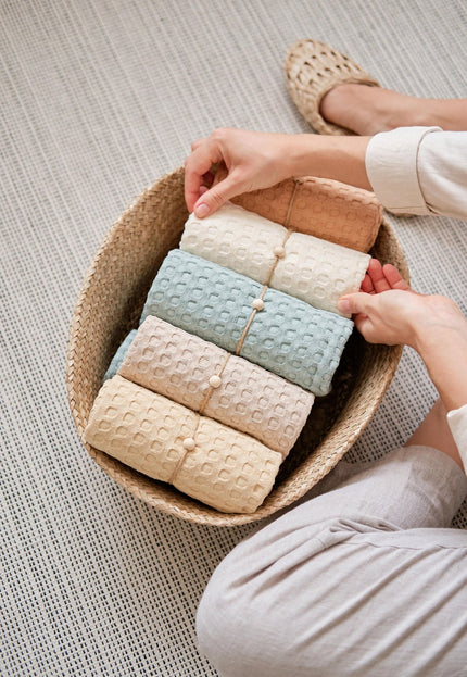 Hemp Honeycomb Waffle Fabric by the yard, 58 inches wide, 300 GSM