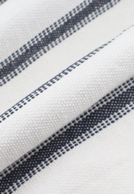 Diseño de rayas negras sobre tela de algodón Kala tejida a mano - 45 pulgadas de ancho, 280 GSM, 40 s/2 hilos