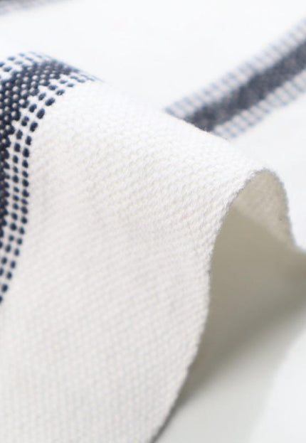 Diseño de rayas negras sobre tela de algodón Kala tejida a mano - 45 pulgadas de ancho, 280 GSM, 40 s/2 hilos