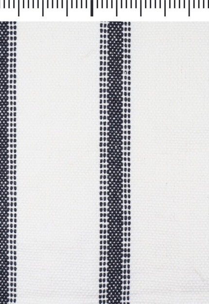 Diseño de rayas negras sobre tela de algodón Kala tejida a mano - 45 pulgadas de ancho, 280 GSM, 40 s/2 hilos