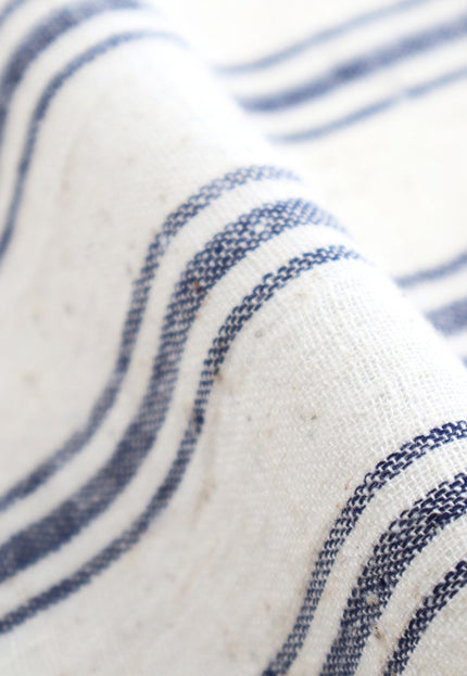 Tissu en coton Kala teint à la main à rayures indigo, 45 pouces de large, 166 g/m², coton biologique, certifié OEKO-TEX Standard 100, pur