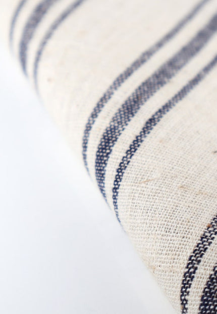 Tissu en coton Kala teint à la main à rayures indigo, 45 pouces de large, 166 g/m², coton biologique, certifié OEKO-TEX Standard 100, pur