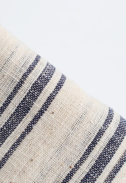Tissu en coton Kala teint à la main à rayures indigo, 45 pouces de large, 166 g/m², coton biologique, certifié OEKO-TEX Standard 100, pur