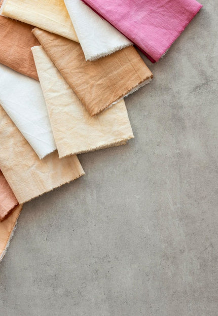 Tejidos de algodón Kala teñidos naturalmente (muestras tamaño A4) - 7 tejidos teñidos naturalmente, muestras de tela de algodón Kala tejida a mano de 40 hilos, 166 g/m²