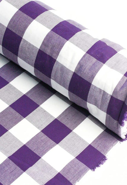 Tela de algodón Kala Gingham tejida a mano con estampado a cuadros por yarda, 45 pulgadas de ancho, 166 GSM