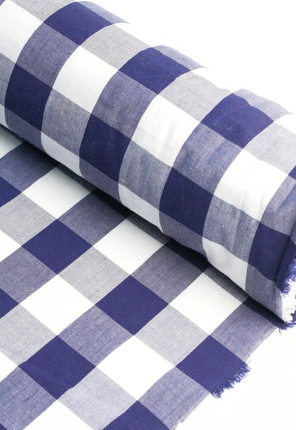 Tela de algodón Kala Gingham tejida a mano con estampado a cuadros por yarda, 45 pulgadas de ancho, 166 GSM