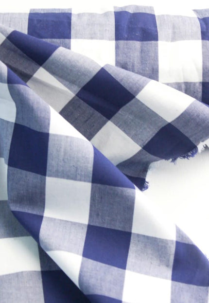 Tela de algodón Kala Gingham tejida a mano con estampado a cuadros por yarda, 45 pulgadas de ancho, 166 GSM