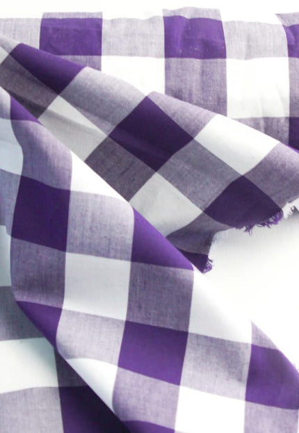 Tela de algodón Kala Gingham tejida a mano con estampado a cuadros por yarda, 45 pulgadas de ancho, 166 GSM