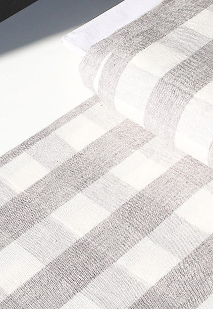 Tela de algodón Kala tejida a mano a cuadros y rayas - 45 pulgadas de ancho, 253 GSM, 40 s/2 hilos