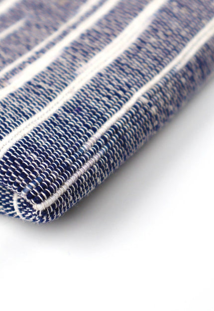 Tissu denim tissé à la main bleu indigo japonais avec rayures blanches au mètre, 45 pouces de large, 300 g/m²